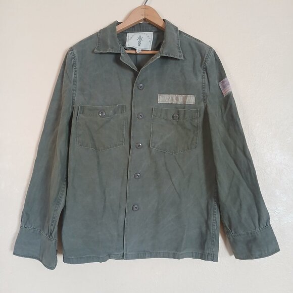 Knot Sisters Denim Army Green Patriotic Native American Jacket Women's Large - Picture 8 of 8